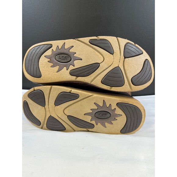 Ugg Australia Women's Brown Leather Mid Calf Boots Size 10 SKU 6105 - Picture 3 of 9